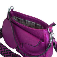 Laden Sie das Bild in den Galerie-Viewer, Damen Handtasche A. MASSI - violett, mit trendigem Umhänge-Gurt