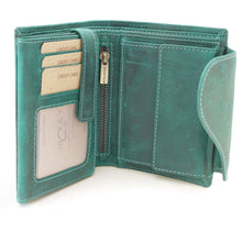 Laden Sie das Bild in den Galerie-Viewer, Geldbörse SWING - petrol, Hochformat, Aussenriegel, tiefes Scheinfach, Echtleder, RFID-Schutz