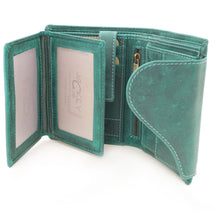 Laden Sie das Bild in den Galerie-Viewer, Geldbörse SWING - petrol, Hochformat, Aussenriegel, tiefes Scheinfach, Echtleder, RFID-Schutz