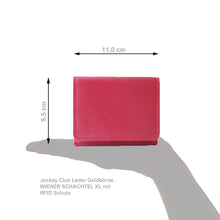 Laden Sie das Bild in den Galerie-Viewer, WIENER SCHACHTEL XL Ledergeldbörse - rot, extra großes Schüttelfach, 8 Kartenfächer, 2 Scheinfächer, RFID-Schutz