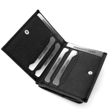 Laden Sie das Bild in den Galerie-Viewer, WIENER SCHACHTEL XL Ledergeldbörse - schwarz, extra großes Schüttelfach, 8 Kartenfächer, 2 Scheinfächer, RFID-Schutz