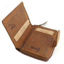 Laden Sie das Bild in den Galerie-Viewer, Naturleder Geldbörse TASCHENFORMAT RV - Reißverschluss und 5 Kartenfächer, RFID-Schutz