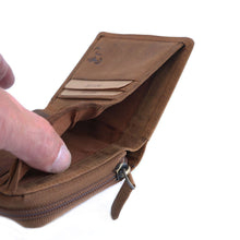 Laden Sie das Bild in den Galerie-Viewer, Naturleder Geldbörse TASCHENFORMAT RV - Reißverschluss und 5 Kartenfächer, RFID-Schutz