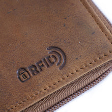 Laden Sie das Bild in den Galerie-Viewer, Naturleder Geldbörse TASCHENFORMAT RV - Reißverschluss und 5 Kartenfächer, RFID-Schutz