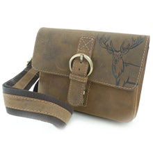 Laden Sie das Bild in den Galerie-Viewer, Gürteltasche HIRSCH - Echtleder mit abnehmbaren Schultergurt, Vintage
