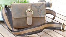 Laden Sie das Bild in den Galerie-Viewer, Gürteltasche HIRSCH - Echtleder mit abnehmbaren Schultergurt, Vintage