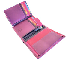 Laden Sie das Bild in den Galerie-Viewer, Geldbörse BO-KAAP M - brombeere, Multicolor, 8 Kartenfächer, 2 Scheinfächer, Echtleder, RFID-Schutz