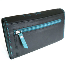 Laden Sie das Bild in den Galerie-Viewer, Geldbörse NICE FLOWERS - türkis, 9 Kartenfächer mit RFID Schutz, 3 Scheinfächer