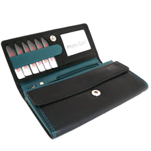 Laden Sie das Bild in den Galerie-Viewer, Geldbörse NICE FLOWERS - türkis, 9 Kartenfächer mit RFID Schutz, 3 Scheinfächer