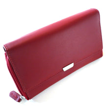 Laden Sie das Bild in den Galerie-Viewer, Leder Geldbörse MASSALA - rot - 12 Kartenfaecher - 3 Scheinfaecher - zweigeteiltes Muenzfach