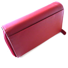 Laden Sie das Bild in den Galerie-Viewer, Leder Geldbörse MASSALA - rot - 12 Kartenfaecher - 3 Scheinfaecher - zweigeteiltes Muenzfach