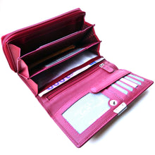 Laden Sie das Bild in den Galerie-Viewer, Leder Geldbörse MASSALA - rot - 12 Kartenfaecher - 3 Scheinfaecher - zweigeteiltes Muenzfach