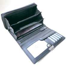 Laden Sie das Bild in den Galerie-Viewer, Leder Geldbörse MASSALA - schwarz - 12 Kartenfaecher - 3 Scheinfaecher - zweigeteiltes Muenzfach