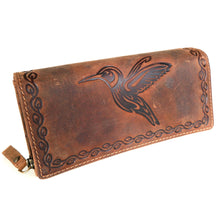 Laden Sie das Bild in den Galerie-Viewer, Naturleder Geldbörse KOLIBRI - braun, 14 Kartenfächer mit RFID Schutz, 2 Scheinfächer