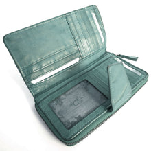 Laden Sie das Bild in den Galerie-Viewer, Reißverschluss Geldbörse CAPE TOWN - 16 Kartenfächer, tiefes Scheinfach, zweigeteiltes Münzfach, USED-OPTIK, Echtleder
