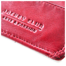 Laden Sie das Bild in den Galerie-Viewer, Reißverschluss Geldboerse im Used Look - rot - 12 Kartenfächer zweigeteiltes Muenzfach und Niet Applikationen aussen