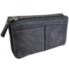 Laden Sie das Bild in den Galerie-Viewer, Reißverschluss Geldbörse LIV & LIZ - grau, 9 Kartenfächer, 1 tiefes Scheinfach, Münzfach mit Reißverschluss, USED-OPTIK, Echtleder