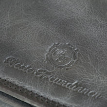 Laden Sie das Bild in den Galerie-Viewer, Reißverschluss Geldbörse LIV & LIZ - grau, 9 Kartenfächer, 1 tiefes Scheinfach, Münzfach mit Reißverschluss, USED-OPTIK, Echtleder