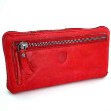 Laden Sie das Bild in den Galerie-Viewer, Reißverschluss Geldbörse CLIFTON - 12 Kartenfächer, 3 Scheinfächer, USED-OPTIK, Echtleder, RFID-Schutz