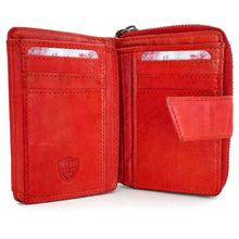 Laden Sie das Bild in den Galerie-Viewer, Reißverschluss Geldbörse DIAZ - 9 Kartenfächer, 1 tiefes Scheinfach, USED-OPTIK, Echtleder, RFID-Schutz
