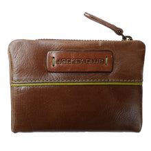 Laden Sie das Bild in den Galerie-Viewer, Geldbeutel Leder braun gruen retro