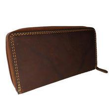 Laden Sie das Bild in den Galerie-Viewer, Geldbeutel Leder braun mit Reißverschluss