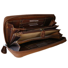 Laden Sie das Bild in den Galerie-Viewer, Geldbeutel Leder braun mit Reißverschluss