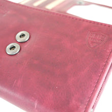 Laden Sie das Bild in den Galerie-Viewer, Naturleder Geldbörse LA GECKO - berry, 8 Kartenfächer mit RFID Schutz, 2 Scheinfächer, 1 Münzfach mit RV