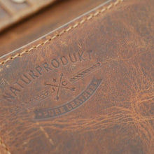 Laden Sie das Bild in den Galerie-Viewer, Naturleder Geldbörse LA GECKO - cognac, 8 Kartenfächer mit RFID Schutz, 2 Scheinfächer, 1 Münzfach mit RV