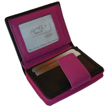 Laden Sie das Bild in den Galerie-Viewer, Geldbeutel Leder schwarz pink