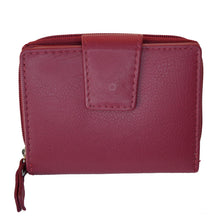Laden Sie das Bild in den Galerie-Viewer, Geldbeutel Leder Reissverschluss rot
