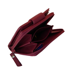 Laden Sie das Bild in den Galerie-Viewer, Geldbeutel Leder Reissverschluss rot