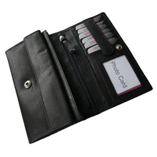 Laden Sie das Bild in den Galerie-Viewer, leder geldbeutel loren s - schwarz, 9 Kartenfaecher, 3 Scheinfaecher