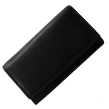 Laden Sie das Bild in den Galerie-Viewer, leder geldbeutel loren s - schwarz, 9 Kartenfaecher, 3 Scheinfaecher