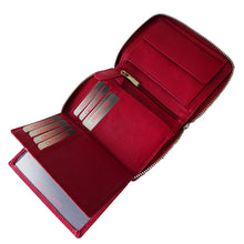 Laden Sie das Bild in den Galerie-Viewer, Damen Geldbeutel rot mit dreiseitigem Reissverschluss aussen
