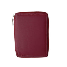 Laden Sie das Bild in den Galerie-Viewer, Geldboerse Modell SAFE - hochkant rot 8 Kartenfaecher und 2 Scheinfaecher äusseren Reissverschluss online kaufen