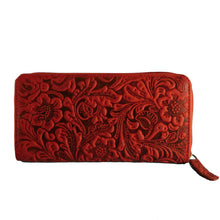 Laden Sie das Bild in den Galerie-Viewer, Geldbeutel Leder rot Reißverschluss