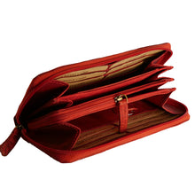 Laden Sie das Bild in den Galerie-Viewer, Geldbeutel Leder rot viele Faecher