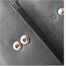 Laden Sie das Bild in den Galerie-Viewer, Geldbeutel Leder mit Knopf und Reissverschluss schwarz