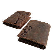Laden Sie das Bild in den Galerie-Viewer, geldbeutel naturleder braun hirsch