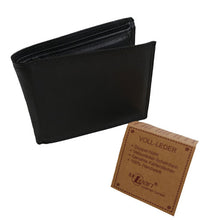 Laden Sie das Bild in den Galerie-Viewer, leder geldbeutel munich- schwarz quer 8 Kartenfaecher mit rfid schutz 2 Scheinfaecher querformat