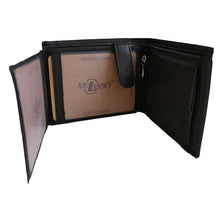 Laden Sie das Bild in den Galerie-Viewer, leder geldbeutel munich- schwarz quer 8 Kartenfaecher mit rfid schutz 2 Scheinfaecher querformat