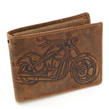 Laden Sie das Bild in den Galerie-Viewer, Naturleder Geldboerse BIKER - Querformat Volllederausstattung 6 Kartenfaecher mit RFID Schutz - 2 Scheinfaecher