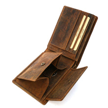 Laden Sie das Bild in den Galerie-Viewer, Naturleder Geldboerse BIKER - Querformat Volllederausstattung 6 Kartenfaecher mit RFID Schutz - 2 Scheinfaecher