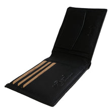 Laden Sie das Bild in den Galerie-Viewer, leder geldbörse hamburg - schwarz extra flach 3 Kartenfaecher mit rfid schutz 2 Scheinfaecher