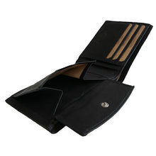 Laden Sie das Bild in den Galerie-Viewer, leder geldbörse hamburg - schwarz extra flach 3 Kartenfaecher mit rfid schutz 2 Scheinfaecher