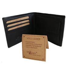 Laden Sie das Bild in den Galerie-Viewer, leder geldbörse hamburg - schwarz extra flach 3 Kartenfaecher mit rfid schutz 2 Scheinfaecher