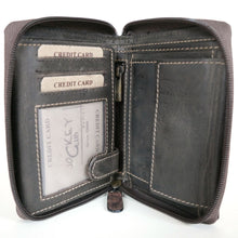 Laden Sie das Bild in den Galerie-Viewer, Geldbörse FLOWER M - braun, geprägt, 10 Kartenfächer, 2 Scheinfächer, Reißverschluss außen