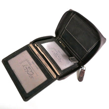 Laden Sie das Bild in den Galerie-Viewer, Geldbörse FLOWER M - braun, geprägt, 10 Kartenfächer, 2 Scheinfächer, Reißverschluss außen