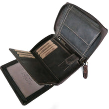 Laden Sie das Bild in den Galerie-Viewer, Geldbörse FLOWER M - braun, geprägt, 10 Kartenfächer, 2 Scheinfächer, Reißverschluss außen